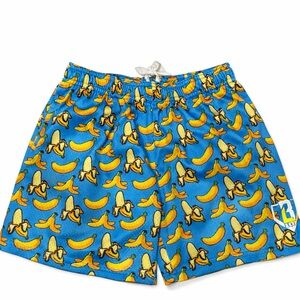 Blue Banana Print Shorts
